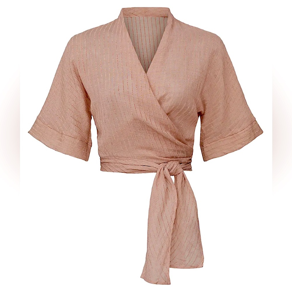 WISH Wrap Tie Front Top, NEW - Picture 2 of 13